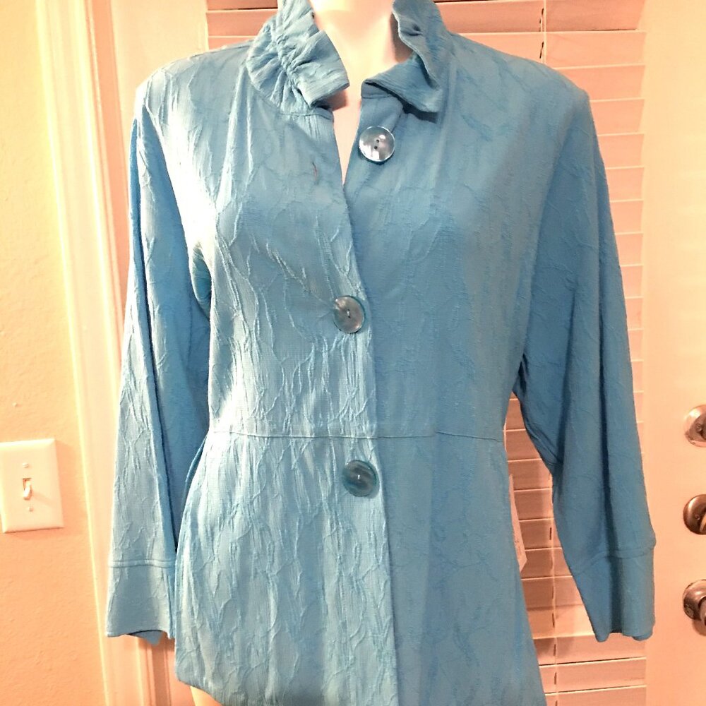Aqua Blue Habitat Artist Jacket - NWT Large So Gorgeous Vt1